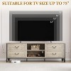 Vintage TV Stand for 65/75 Inch TV, 4-Drawer Retro Entertainment Center with Metal Frame, Rustic Grey - 3 of 4