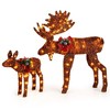 Costway 2 PCS Lighted Moose Family Light-up Xmas Deer Decorations with 170 LED Lights - 2 of 4