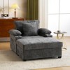 Whisen Modern Oversized Chair with Ottoman, Chenille Fabric Comfy Sofa Bed with Cupholders and USB Charging Ports - 2 of 4