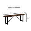 Lycvki Walnut Industrial Style Bench with U-Shape Metal Legs - 3 of 4