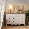 Costway 1/2 PCS 47" Farmhouse Chest of Drawers with 7 Folding Fabric Drawers Anti-tipping Kit Gray - 2 of 4