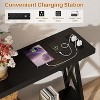 Aheaplus 70.9'' Console Table with Charging Station, Industrial Metal Frame Sofa Table with Storage Shelf - 4 of 4
