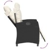 vidaXL 7 Piece Patio Dining Set with Cushions Black Poly Rattan - 63" Table Length Sharp Leg 6 Items - 4 of 4