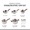 T-Fal Simply Cook 12pc Stainless Steel Cookware Set - 2 of 4