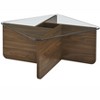 Gulches Mid-Century Modern Square Coffee Table - Tempered Glass Top, Living Room Center Cocktail Table for Small Spaces - 2 of 4