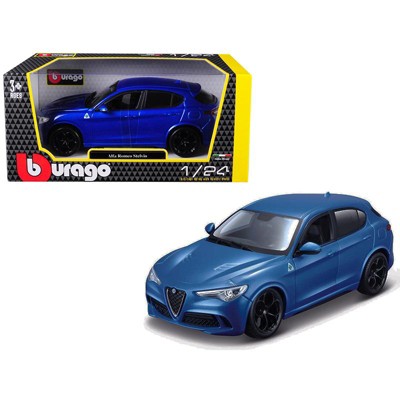 Alfa Romeo Stelvio Quadrifoglio Blue 1/24 Diecast Model Car by Bburago