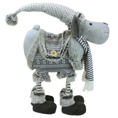 Northlight 13" Gray Nordic Standing Moose Christmas Tabletop Figurine