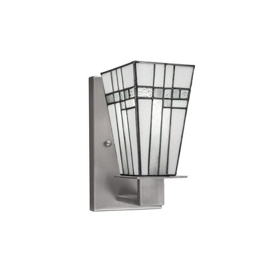 Toltec Lighting Apollo 1 - Light Sconce in  Graphite with 5" Square New Deco Art Glass Shade
