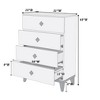 TiramisuBest Modern 4-Drawer Chest with Faux Marble Top,Bedroom Storage Dresser with Elegant Knob Pulls, Gray - 4 of 4