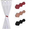 Evideco French Home Goods Metal Geometric Curtain Tieback with Strong Magnetic Closure – Modern Design, No Installation Needed – Red - 3 of 4