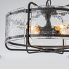 LLHZSY Lantern Clear Handmade Glass Ceiling Chandelier 17 9/10" Wide 4-Light Fixture-Black - 3 of 4