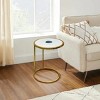 Syemin End Tables 20 Inch Round Side End Table, Decorative Side End Table with White Marble Top, Small Design Accent Table, White, 13"*13"*20" - 4 of 4