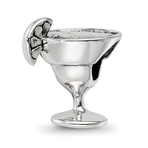 Black Bow Jewelry Sterling Silver Margarita Glass Bead Charm - 1 of 4