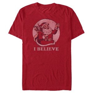 Men's Lost Gods I Believe Vintage Santa T-Shirt - 1 of 4