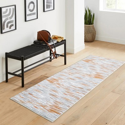 Modern Abstract Area Rugs Striped Rug Machine Washable Non-Slip Floor Carpet