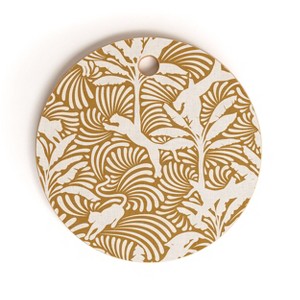 evamatise Big Cats and Palm Trees Jungle Round Cutting Board - Deny Designs - 1 of 3