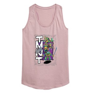 Women's - Teenage Mutant Ninja Turtles - Donatello, Raphael, Leonardo, & Michelangelo Graphic Racerback Tank - 1 of 4