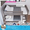 Max & Lily Twin over Twin Bunk Bed for Kids, Low Solid Wood Bunk Beds with Ladder for Small Room - 2 of 4