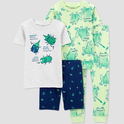 Image of Carter's Just One You® Toddler Boys' 4pc Frogs Pajama Set - Blue/Green 12M