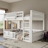 Bellemave Queen Bunk Bed with Ladder and Guardrails, Pegboard and bookshelf, White - 3 of 4