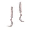 SHINE by Sterling Forever Sterling Silver CZ Crescent Micro Hoops - 3 of 3