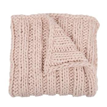 Kate and Laurel Chunky Knit Throw Blanket