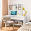 SUGIFT Desktop Bookcase Countertop Storage Bookshelf Organizer with 4 Cubbies Natural/White - 2 of 4