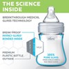 Chicco 2pk Duo Hybrid Baby Bottle with Invinci-Glass Inside/Plastic Outside with Slow Flow Anti-Colic Nipple - Clear/Gray - 5oz - 3 of 4