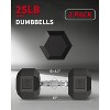 Coucheta Hex Dumbbell Sets - Anti-Roll Design with Cast Iron Core & Rubber Coating for Home Strength Training, Multiple Weights Available - 4 of 4