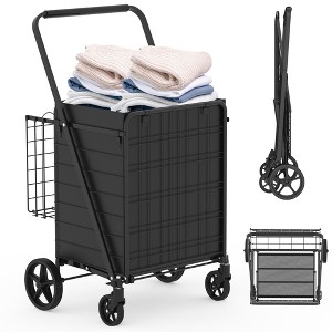 Shopping Cart with Shelf and Double Basket - 1 of 4