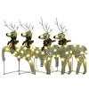 VidaXL Christmas Reindeers 4 pcs Gold 80 LEDs - 4 of 4