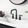 ALEXOUN 8 inch Widespread Double Handle Bathroom Faucet with Pop Up Drain in Matte Black - 2 of 4