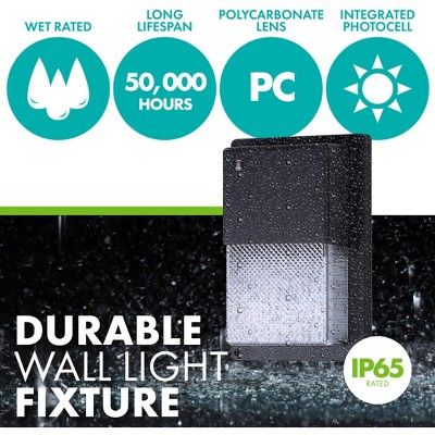Black Energy Star LED Wall Pack Light with Dusk-to-Dawn Sensor