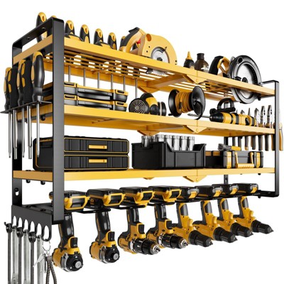 Hausource 4 Layer Power Tool Organizer with 8 Drill Holder Tool Storage Rack Gift for Men