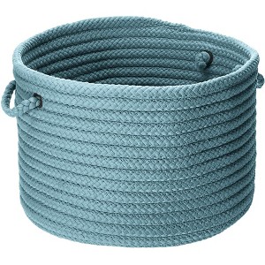 Colonial Mills Simply Home Solid - Federal Blue 14"x14"x10"  100% Polypropylene Round - 1 of 4