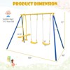 Costway Metal Swing Set for Backyard with A-frame Stand & Adjustable Hanging Ropes - 3 of 4