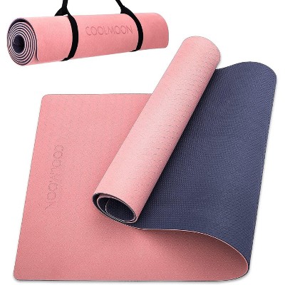 Non-Slip Yoga Mat for Women & Men, TPE 1/4-Inch Thick 72x24 Inch Exercise Mat with Carry Strap for Fitness Workouts