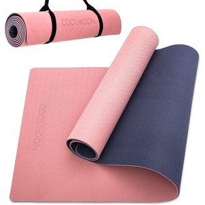 Non-Slip Yoga Mat for Women & Men, TPE 1/4-Inch Thick 72x24 Inch Exercise Mat with Carry Strap for Fitness Workouts - 1 of 4