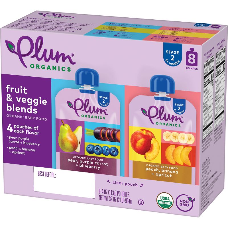 Plum Organics Stage 2 Fruit &#38; Veggie Baby Meals - 8ct/32oz, 5 of 13
