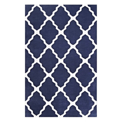 Modway Marja 8x10 Area Rug – Moroccan Trellis Design with Geometric Diamond Pattern, Indoor/Outdoor Low Pile Weave