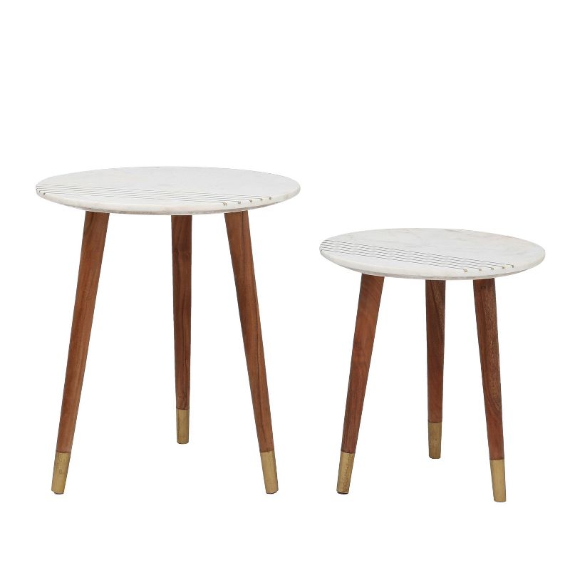 Terrace Round Nesting Tables Natural - Steve Silver Co., 3 of 6