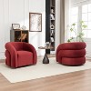 SEYNAR Modern Glam Velvet 360 Degree Swivel Accent Armchair with Tufted Back Set of 2 - 2 of 4