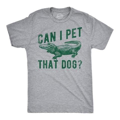 Мужские футболки Crazy Dog T-Shirts, Inc. Mens Funny T Shirts Can I Pet That Dog Sarcastic Alligator Graphic Tee for Men - Crazy Dog Men's T Shirt For Dog Lovers Light Grey M