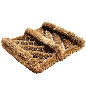 Gardenised Heavy-Duty Boot Scraper Brush Natural Coir Bristles on Durable Wire Frame for Outdoor Mud and Dirt Removal, 12x14 Inches - 1 of 4