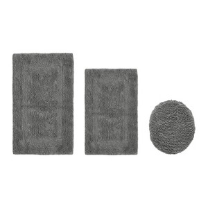 Lux Premium 100% Cotton  Ultra-Soft Tufted Solid Reversible 3 Piece Bath Rug Set, Water-Absorbent, Durable, Machine Washable Bathroom Rug - 1 of 4