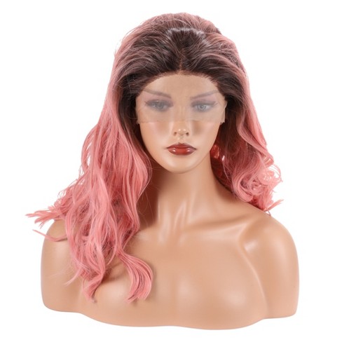 Unique Bargains Women s Long Body Wave Lace Front Wigs with Wig Cap 22