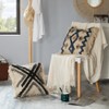 DEERLUX 16" Handwoven Cotton & Silk Throw Pillow Cover with Embossed Zig Zag, Blue & Beige - 3 of 4
