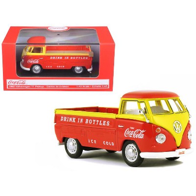 1962 Volkswagen Pickup Truck Orange and Yellow "Coca-Cola" 1/43 Diecast Model Car by Motorcity Classics