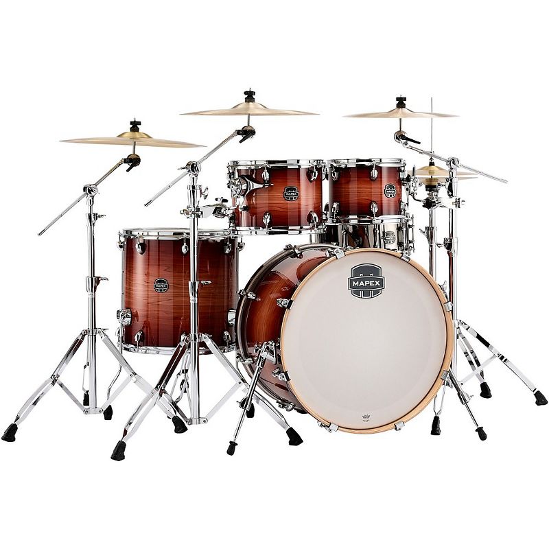 Mapex Armory Series Exotic Rock 5-Piece Shell Pack With 22" Bass Drum Redwood Burst, 1 of 3
