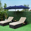 Yaheetech 15 ft Twin Patio Parasol Outdoor Market Umbrella  with Crank & 36 LED Lights - 2 of 4